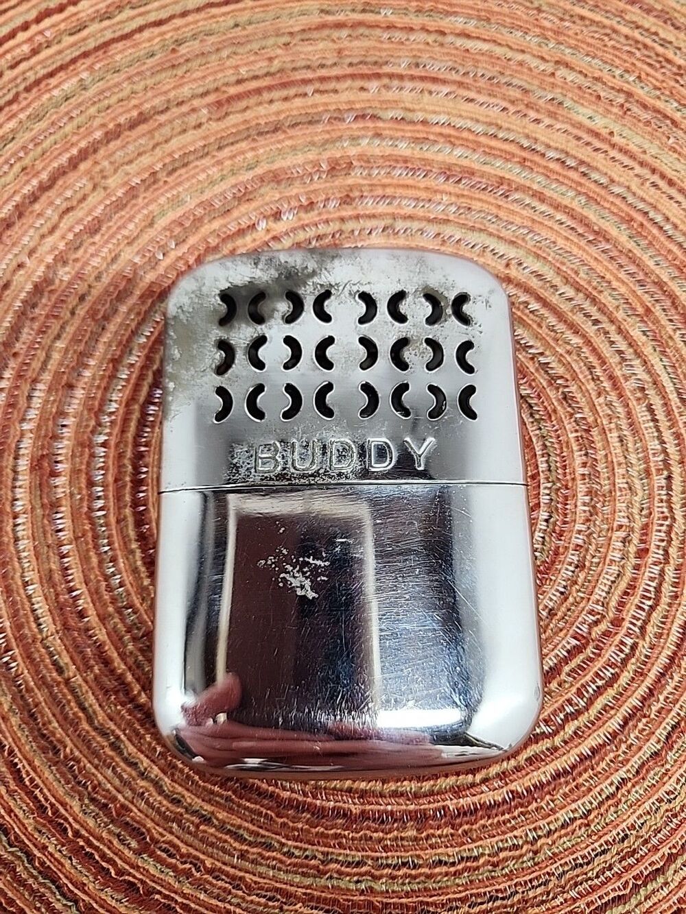 Vintage 1950s BUDDY Polished Chrome Pocket Hand Warmer Made In Japan